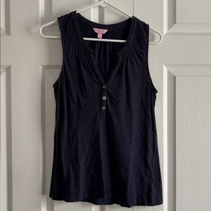 Lilly Pulitzer Essie navy blue sleeveless top